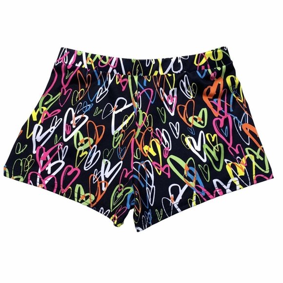 Womens Cheer Dance Boy Cut Hot Pants Hearts Low Rise Small JB Bloomers - Picture 4 of 7